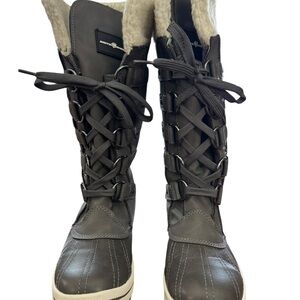 Arctic Shield Women’s Gray Winter Snow Boots Faux Fur Lined Size 6M